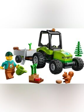 LEGO retired City Park Tractor 60390, Toy with Trailer